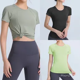 Hot Selling New Round Neck Slim Fit Sports Top Womens Breattable Mesh Running Yoga Suit Cover Up Gym Training Short Sleeved T-Shirt Summer