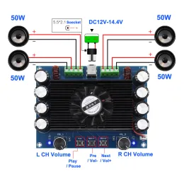 Wzmacniacze 4*50W TDA7850 Audio Power Wzmacniacz 4 -kanałowy subwoofer samochodowy Wzmacniacze kina domowego