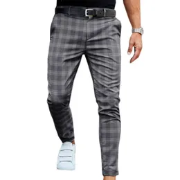 VICABO Fashion Men New 2020 Thin Plaid Printing Casual Sports Pants Men's Street Casual Slim Pants Trousers 2634