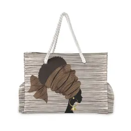 Fashion pieghevole Donne di grandi dimensioni borsette con borse da donna ledies casual afro femminile donne stampare spalla spalla spiaggia bolsa femminina 240424