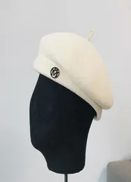 Fibonacci Winter Hats for Women European European MM Wool Felt Fedora 모자 레트로 숙녀 우아한 베레트 패션 연회 화가 CAP14885215