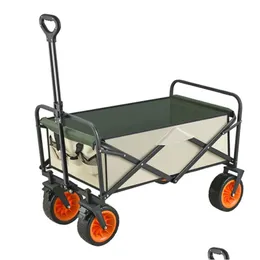 Other Garden Supplies Collapsible Folding Wagon Heavy Duty Utility Beach Cart With Side Pocket Large Capacity Foldable Grocery For S Dhoqz