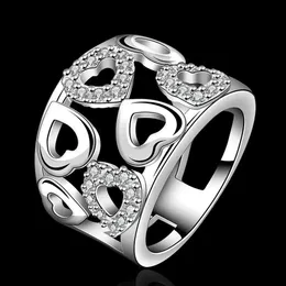 حلقات الكتلة 925 الخاتم الفضي الاسترليني للنساء سيدة الزفاف فالنتين هدية جميلة مجوهرات جميلة أزياء الحرة