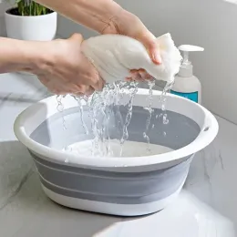 Ställ plastfällningsbassänger Portabla tvättbassänger Fällbara Tvätten Tub Vuxen Baby Bath Basin Badrum Kök Tillbehör Wash Basin