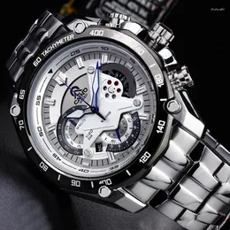 腕時計カイネオスの男性はファッションビジネスクォーツ手首の高級トップブランドフルスチールスチール製スポーツ時計レリジオマスキュリノ