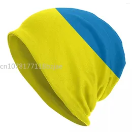 BERETS BLUE BLUE YELLY UA 우크라이나 국기 캡 힙합 가을 겨울 야외 두개골 비니 모자 봄 따뜻한 이중 사용 보닛 니트 모자