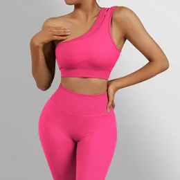 Yoga Set Women ärmelloses Hochtülen -Training Outfits Fitnessstudio Fitness Sports Suits Tracksuit Sportswear Clothing 240425