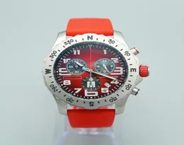 Роскошные мужские мужские часы Япония Супер Кварц Энтистрация Pro Chronograph 48mm Avenger ураган красный резин