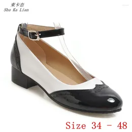 Casual Shoes Low High Heel Women Pumps Mary Janes Heels Kitten Plus Size 34 - 40 41 42 43 44 45 46 47 48