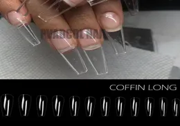 240pcsbag Gel X Nails Extension System Full Cover Sculpted Clear Stiletto Coffin False Nail Tips8374672