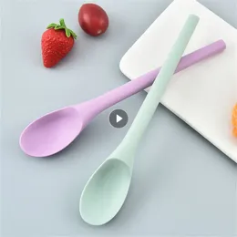 Spoons Silicone Long Spoon Handle Small Baby Feeding Simple And Advanced For Babies Children's Tableware Kids