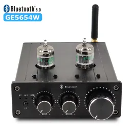 Amplifiers Bluetooth 5.0 Pre Amplifier GE5654W 6A2 6K4 Tube Hifi Preamp Power Amplifiers Loseless Decoding with Remote Control Home Theater