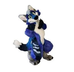 2024 Furry Husky Dog Mascot Fursuit Fullsuit Furry Abito di Halloween e Mascotte su larga scala di Natale College