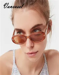 Vaneasel Oval Solglasögon Kvinnor Vintage Retro Round Frame White Mens Sun Glasses Female Hip Hop Clear Glasses UV4009165005