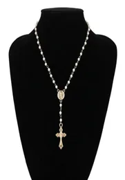 Katolickie koraliki różańcowe Naszyjnik Kobiety Oświadczenie biżuterii religijne złota łańcuch Lin Multilayers Choker Vine Naszyjniki 588555741707936