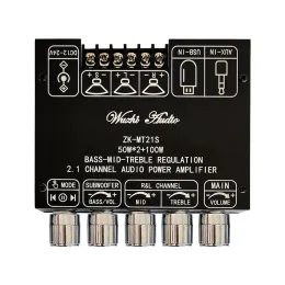 Amplificatori ZKMT21S 50W*2+100W Power Bluetooth 5.1 Amplificatore Board 2.1 Canale AUX USB Subwoofer Treble Volume Control per Home Theater