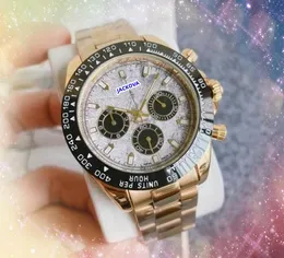6 개의 Stiches Style Mens Stopwatch 시계 43mm 고품질 풀 기능인 남성 거주자 시계 견고한 고급 스테인리스 스틸 밴드 남자 패션 드레스 쿼츠 손목 시계