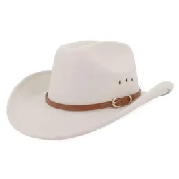 Wide Bim Hats Western Cowboy Hut für Männer Vintage Fascinator Party Creme Wolle Fedoras Luxus Elegant Damen Cowgirl Drop Lieferung FASH OTTF0
