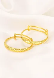 Bileklik 2pcs Altın Renk Sevimli Bebek Bilezik Yüksek Kalite Ayarlanabilir Çocuklar Bangles Basit Modaya Mücevher Orta Doğu Arap Afrika hediyesi5869669