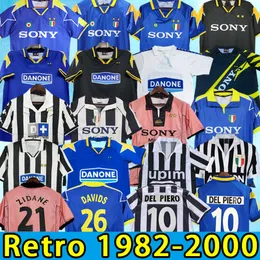 Retro Del Piero Montero Soccer Jerseys Platini Zidane Inzaghi Rossi Vieri Davids Football Forbing Juventus 82 83 84 85 92 94 95 96 97 98 99 00 1982 1983 1984 1998 1999 2000