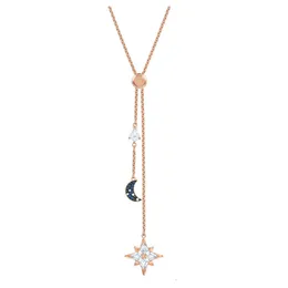 Без шеи для женщины Swarovskis ювелирные изделия, соответствующие Y-образной звездной луне, ожерелье для кисточки для муны самка