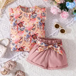 Clothing Sets Terno For Kid Girl 1-5 Years Old Sleeve Blouse And Shorts Summer Outfit Toddler Set Kids Wear Ootd Baby