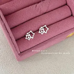 Chains Hollow Out Five Pointed Star Earrings Simple And Small With A Sense Of Niche Design Temperament Versatile Girl Heart