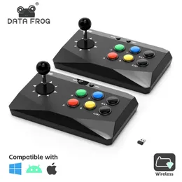 Data Frog Game Arcade Keyboard Wireless Controller for Street Fighter Retro Video Consoles Compatível com PCANDROID 240418