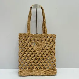 디자이너 코코넛 섬유 토트 가방 프라데스 비치 가방 여성 고급 럭셔리 라피아 핸드백 세련
