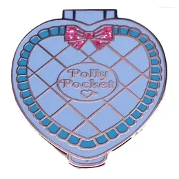 Broszki błyszcząca brokatowy brezek serc Enamel Pin Pollys Pockets Toys Dolls Jewelry Idealny prezent dla dziewcząt