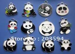 Whole 100pcslots DIY Emalia Mieszany Panda Charms Animal Wiselant BEAD5627217