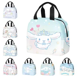 Cinnamorolls Series Student Portable Isolation Effect Lunch Box Bag Bag Back Cartoon Printing Bags Oxford Fabric Material 240422