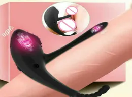 Wiederaufladbares Silikon -vibrierender männlicher Ringverstärker -Klitorie -Stimulation GP Point Orgasmus Sex Toys für Männer Paare X06021779939