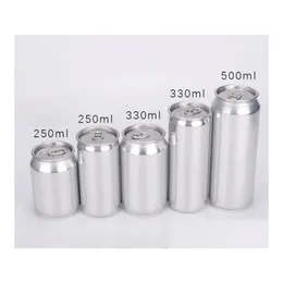 Packing Jar Wholesale 250Ml 8Oz Aluminum Tin Cans Plastic Pet Soft Beverage Bottle Pl Ring Leek Slim Standard Soda Beer Easy Open End Dhl9X
