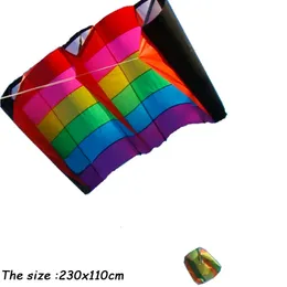 Outdoor fun sport single line rainbow kite with handle chords excellent flying factory exit 240428