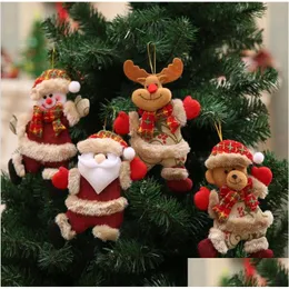 Christmas Decorations Cute Tree Decoration Pendant Santa Clause Bear Snowman Elk Doll Hanging Ornaments For Home To859 Drop Delivery Dhlf6