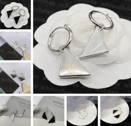 Designer Triangle Badge Stud Hip Hop Style Ear Studs Women Men Silver Hoop Earring Party Wedding Earrings6017520