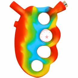 最新のカラフルなフィンガースタイルシリコーン喫煙フィルターパイプチューブポータブル取り外し可能なメタルボウルウォーターパイプバブラーボンハーブタバコタバコホルダーDHL