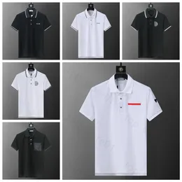 5A 2024 Mens Polo Gömlek Tasarımcı Polos Gömlekler İçin Moda Odak Nakış Gömülü Snake Jartiyer Arılar Baskı Desen Giysileri Tee Siyah Beyaz Erkek Tişört 09