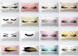 Sleep Pillow Case Eye Lash Pattern Lumbal Pillow Case Fiber Flax Spring Summer Autumn Winter Cushion Cover 4 5oy L14681554