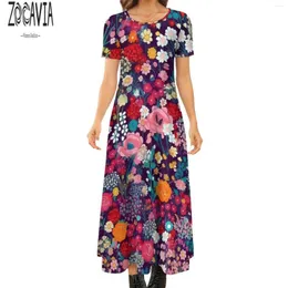 Party Dresses Zocavia Summer Short Sheeved kjolar Casual and Fashionable Women's Long Autumn Losta Fiting