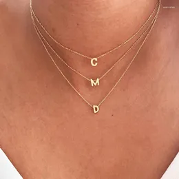 Ketten Canner Letter Alphabet 925 Sterling Silber Kette Halsketten für Frauen minimalistische Goldfarbe Halskette Fein Schmuckhals