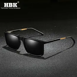 HBK Luxury Rectangle Mens polariserade solglasögon 2020 Nya trendiga solglasögon TAC UV Protective Lens Anti Glare Shades 273p