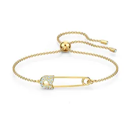 Pescoço para mulher jóias swarovskis clipe de papel dourado emparelhado Pulling Pulling Bracelet Womens Swallow Element Crystal Paper Clip Bracelet