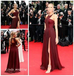 Blake Lively Burgund Red Carpet Evening Dress Elegant Long Prom Party Dress Formal Celebrity Inspired Event Gown Plus Size vestido1753098