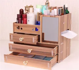 URIJK DIY HOLZENSCHAFTUNGSBACHT BACHS MAKU -up Organizer Schmuckbehälter Holzschublade Organizer handgefertigt kosmetische Aufbewahrung Box207T2517985