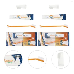 Dog Apparel 2 Sets Cat Toothpaste Oral Care Pet Cleaner Native Detergent Health Cleaning Product Pvc Teeth Supply