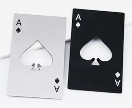 100pcs Paslanmaz Çelik Açıcı Poker Kartı Ace Kalp Şeklinde Soda Bira Kırmızı Şarap Kapağı Şişe Açıcı Bar Aracı Open3517203