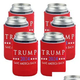 Decoração de festa 2024 Trump latas titular 12 oz neoprene 330ml Bottle Bottle Drop Deliver