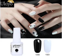 Ukiyo 15ML Gel Varnish Black White Red Color Nail Gel Polish Soak Off Nail Art Gel Polish Semi Permanent Nails Lacquer Varnishes1043870